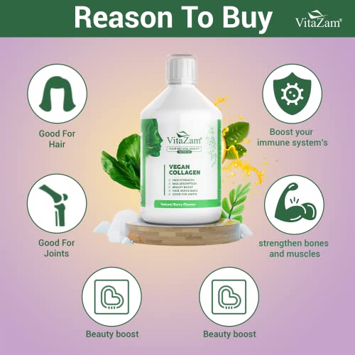 VitaZam Vegan Collagen Liquid 5000mg Hydrolyzed Collagen Peptides for Women VitaZamBuy Supplements Australia