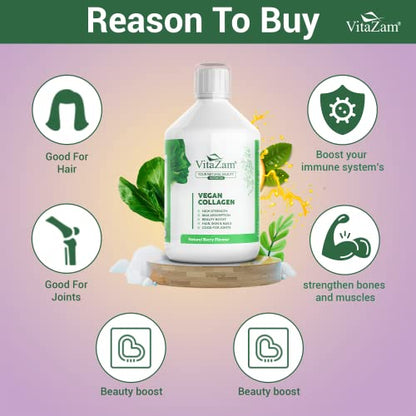 VitaZam Vegan Collagen Liquid 5000mg Hydrolyzed Collagen Peptides for Women VitaZamBuy Supplements Australia