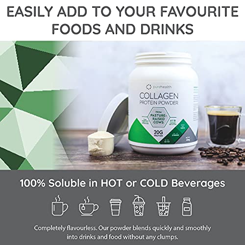 Pure Health Unflavored Collagen Powder Supplement 454g | 20g of Protein Per Serving Pure HealthBuy Supplements Australia