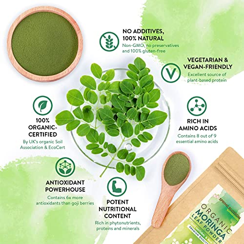 1KG Moringa Superleaf Powder Oleifera 100% Organic Raw Premium Quality Non-GMO Spring BlossomBuy Supplements Australia
