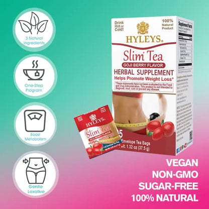 Hyleys Slim Tea Goji Berry Flavor - Weight Loss Herbal Supplement Cleanse and Detox Hyleys TeaBuy Supplements Australia