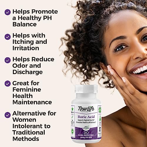 NewLife Naturals Boric Acid Suppositories for Women - 600mg NewLife NaturalsBuy Supplements Australia