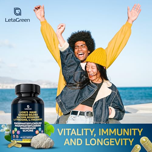 LetaGreen Organic Lions Mane Supplement Capsules - 120 Real Mushrooms Lion's Mane LetaGreenBuy Supplements Australia