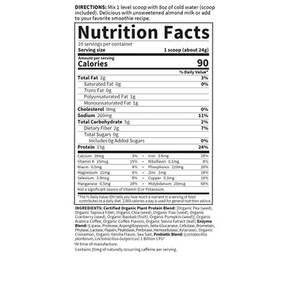 Garden of Life Organic Plant Protein Smooth Coffee Powder, 10 Servings - Vegan Garden of LifeBuy Supplements Australia