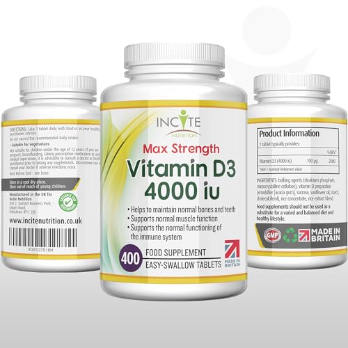 Vitamin D3 4000 iu - Vitamin D Tablets - 1 Year Supply Tablets - Vegetarian - Vitamin D Incite NutritionBuy Supplements Australia