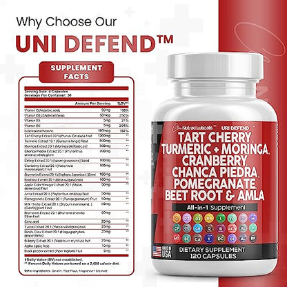 Tart Cherry Extract Capsules 20,000mg with Turmeric 8000mg Moringa
