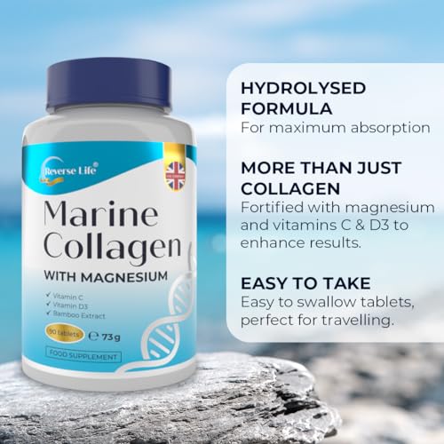 Reverse Life Powerful Marine Collagen Tablets 1800mg with Vitamin C & Vitamin D3 + Magnesium Reverse LifeBuy Supplements Australia