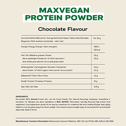 MaxiNutrition - MaxVegan Protein Powder, Chocolate - Plant Based Protein Food Supplement MaxiNutritionBuy Supplements Australia