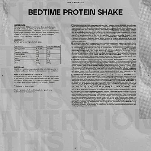 Bulk Bedtime Protein Shake, Micellar Casein Protein Powder, Strawberry, 500 g, Packaging May Vary BulkBuy Supplements Australia