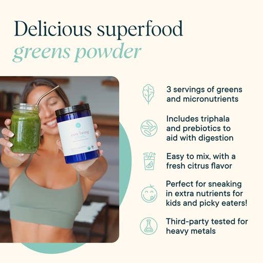 Ora Organic Greens Powder - Vegan, Gluten-Free, Organic Super Greens Drink for Energy and Detox | Antioxidants & Adaptogenic Herbs | 20+ Superfood Greens Blend - Citrus Flavor, 30 Servings Ora OrganicBuy Supplements Australia