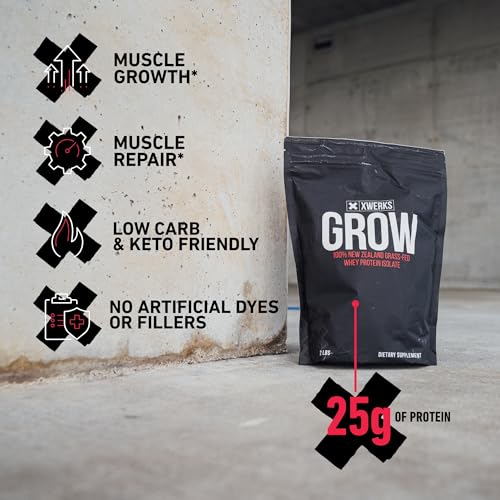 Xwerks Grow 100% New Zealand Grass-Fed Whey Protein - 25g of Pure Isolate Protein XwerksBuy Supplements Australia