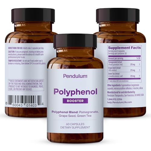 Pendulum Polyphenol Booster, Antioxidant from Superfoods, Beneficial Plant Compounds for Good Health, Helps Boost Akkermansia Muciniphila for Men & Women (60 Capsules, 1-Pack) PendulumBuy Supplements Australia