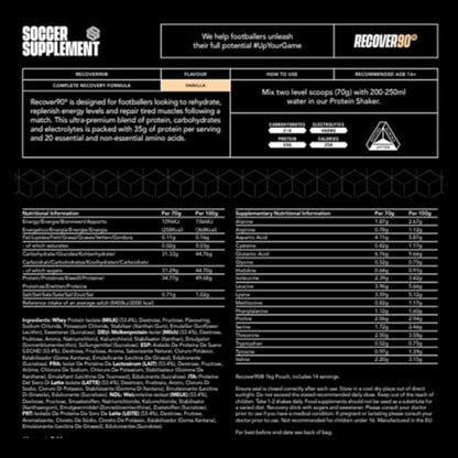 Soccer Supplement - Recover90® Complete Recovery Shake - 31grams of Protein Isolate SOCCER SUPPLEMENTBuy Supplements Australia