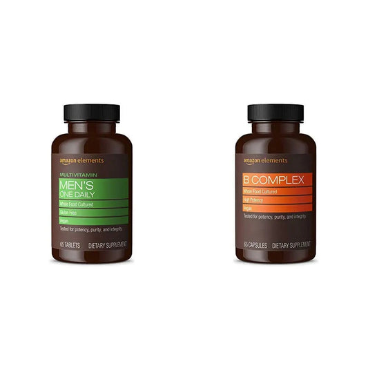 Amazon Elements Men's One Daily Multivitamin (65 Tablets) and Amazon Elements B Complex (65 Capsules) Amazon ElementsBuy Supplements Australia