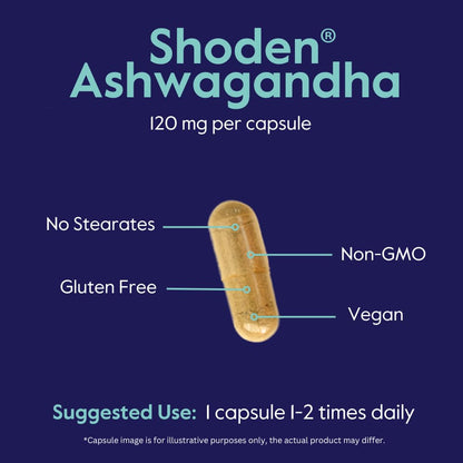BESTVITE Advanced Ashwagandha 120mg w/Shoden (120 Vegetarian Capsules) - Clinically Studied Containing Industry Leading 35% Withanolide Glycosides - No Stearates - Vegan - Non GMO - Gluten Free BESTVITEBuy Supplements Australia