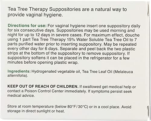 Tea Tree Therapy - Suppository with Tea Tree Oil For Vaginal Hygiene (2-Pack of 6) Tea Tree TherapyBuy Supplements Australia