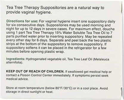 Tea Tree Therapy - Suppository with Tea Tree Oil For Vaginal Hygiene (2-Pack of 6) Tea Tree TherapyBuy Supplements Australia