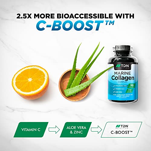 Marine Collagen Capsules 1400mg with Hyaluronic Acid, High Strength Collagen Supplement TDNBuy Supplements Australia