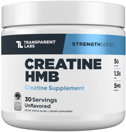 Transparent Labs Creatine HMB - Creatine Monohydrate Powder with HMB for Muscle Growth, Increased Strength, Enhanced Energy Output