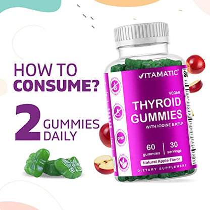 Vitamatic 2 Pack Vegan Thyroid Support Gummies with Iodine & Kelp - 60 Count VitamaticBuy Supplements Australia