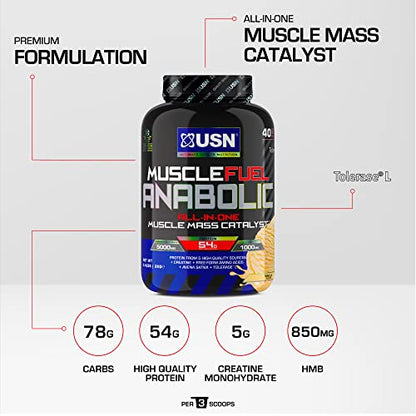 USN Muscle Fuel Anabolic Banana All-in-one Protein Powder Shake (2kg): Workout-Boosting USNBuy Supplements Australia