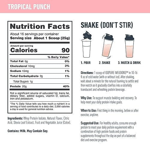 Isopure Protein Powder, Clear Whey Isolate Protein, Post Workout Recovery Drink Mix IsopureBuy Supplements Australia