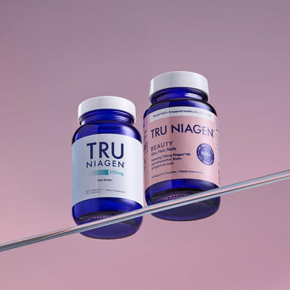 TRU NIAGEN 300mg + Beauty Bundle. A Comprehensive Bundle for Daily NAD+ Support with targeted Beauty Actives for Healthy Skin, Hair, and Nails at The Cellular Level. TRU NIAGENBuy Supplements Australia