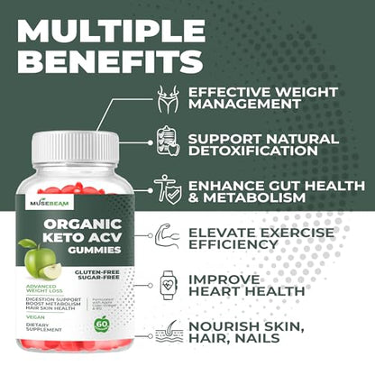 Organic Keto ACV Gummies Advanced Weight Loss - Gluten & Sugar Free Belly Fat Burner MuseBeamBuy Supplements Australia