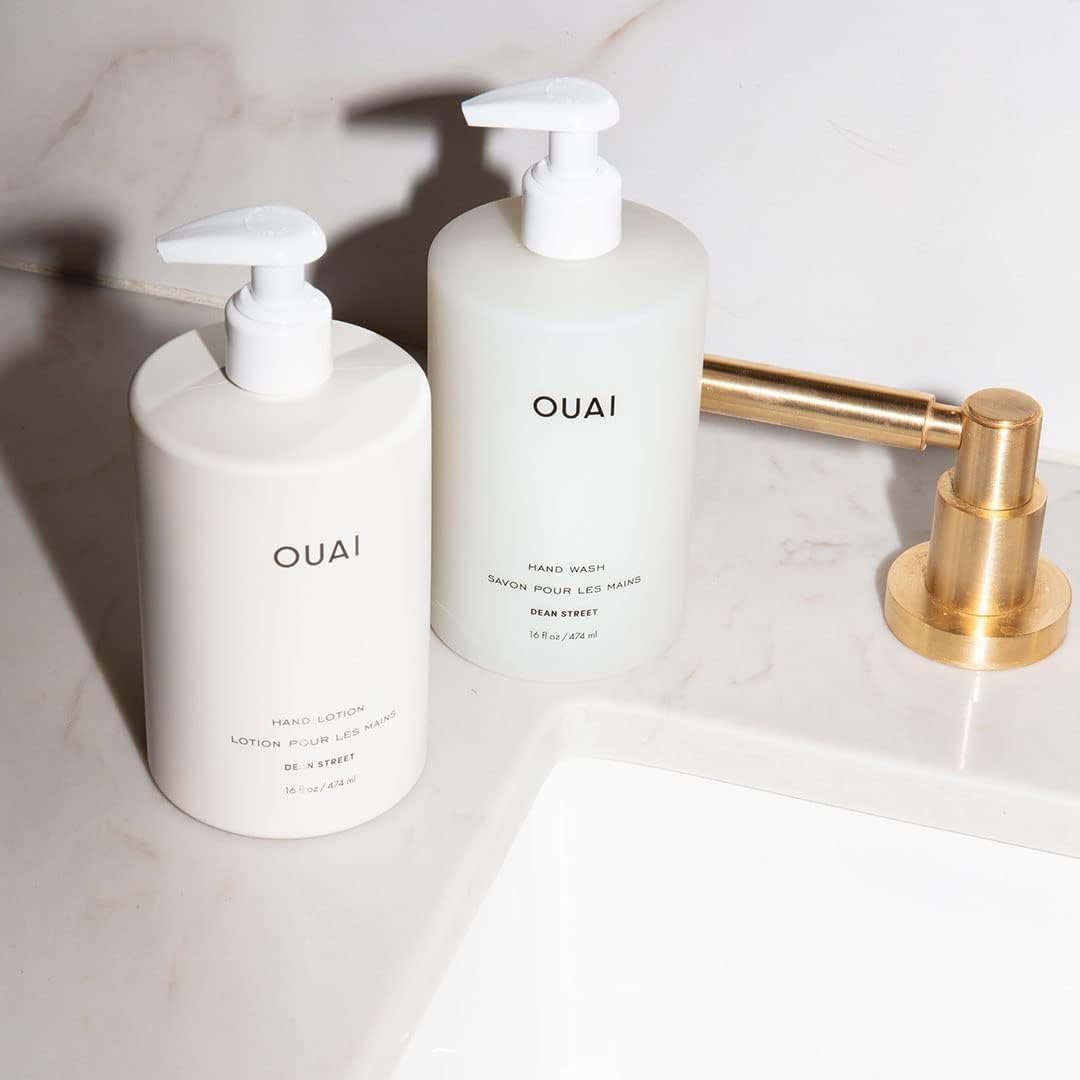 OUAI Hand Wash and Hand Lotion Set, Dean Street Scent - Moisturizes and Exfoliates with Daily Use - Made with Jojoba Esters, Avocado & Rosehip Oils (16 Fl Oz Each) OUAIBuy Supplements Australia