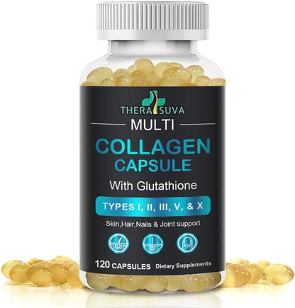 TheraSuva Complete Multi Collagen Complex – Types I, II, III, V & X + Biotin & Vitamin C – Hair, Skin, Nails & Joint Support, 2 Month Supply, 120 Softgels TheraSuva buy supplements Au