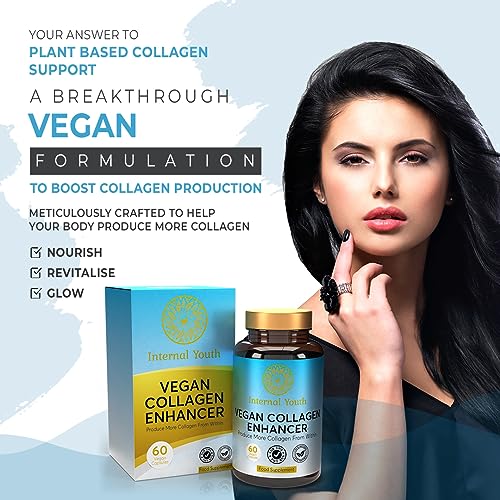 Vegan Collagen Supplement for Women & Men - 60 Advanced Collagen Booster Tablets Internal YouthBuy Supplements Australia