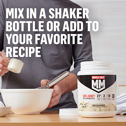 Muscle Milk 100% Whey With Probiotics Protein Powder, Vanilla, 1.85 Pound, 23 Servings Muscle MilkBuy Supplements Australia