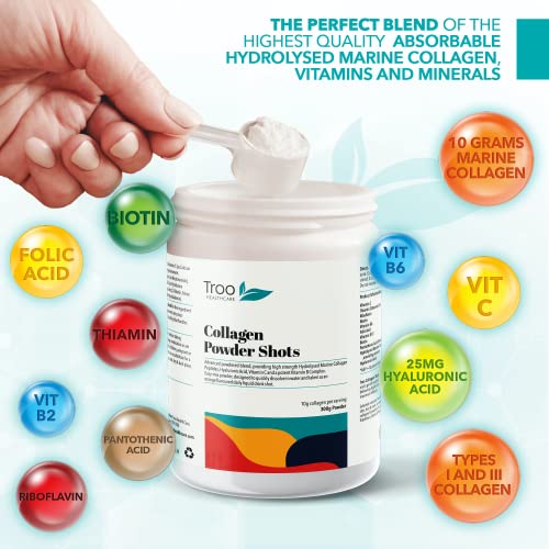 Hydrolysed Marine Collagen Peptides Powder Enhanced with Essential Vitamins 300g Troo Health CareBuy Supplements Australia