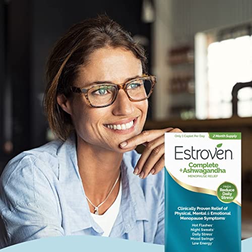 Estroven Complete + Ashwagandha Multi-Symptom Menopause Supplement for Women - 60 Ct. - Clinically Proven Ingredients Provide Menopause Relief & Night Sweats + Hot Flash Relief* - Drug-Free & Non-GMO EstrovenBuy Supplements Australia
