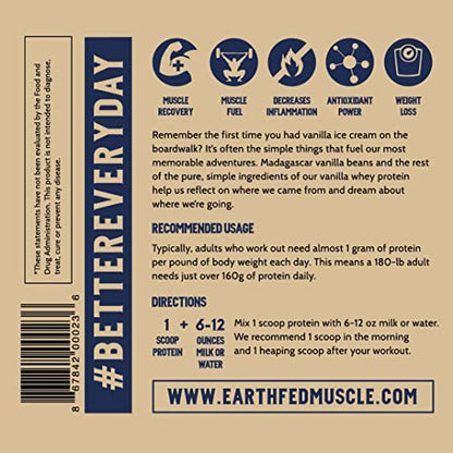Earth Fed Muscle Whey Back Vanilla Truly Grass Fed Whey 2lb - No Fillers, Flow Agents Earth Fed MuscleBuy Supplements Australia