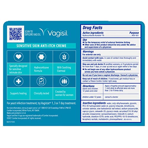 Vagisil Maximum Strength Feminine Anti-Itch Cream for Women, Sensitive Skin Formula with Hydrocortisone VagisilBuy Supplements Australia