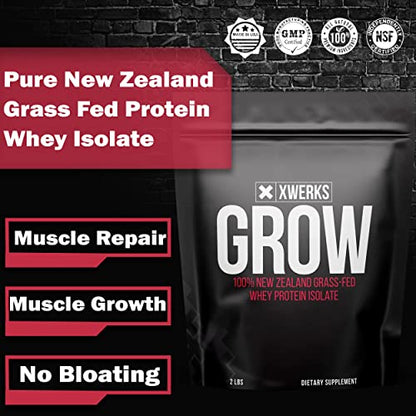 Xwerks Grow 100% New Zealand Grass-Fed Whey Protein - 25g of Pure Isolate Protein XwerksBuy Supplements Australia