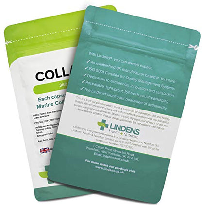 Lindens Collagen (Marine) 400mg Capsules 360 Pack - UK Manufacturer, Letterbox Friendly LindensBuy Supplements Australia