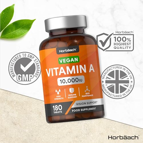Vitamin A Tablets 10000iu | 180 Count | High Strength Vitamin A as Retinol Acetate HorbäachBuy Supplements Australia
