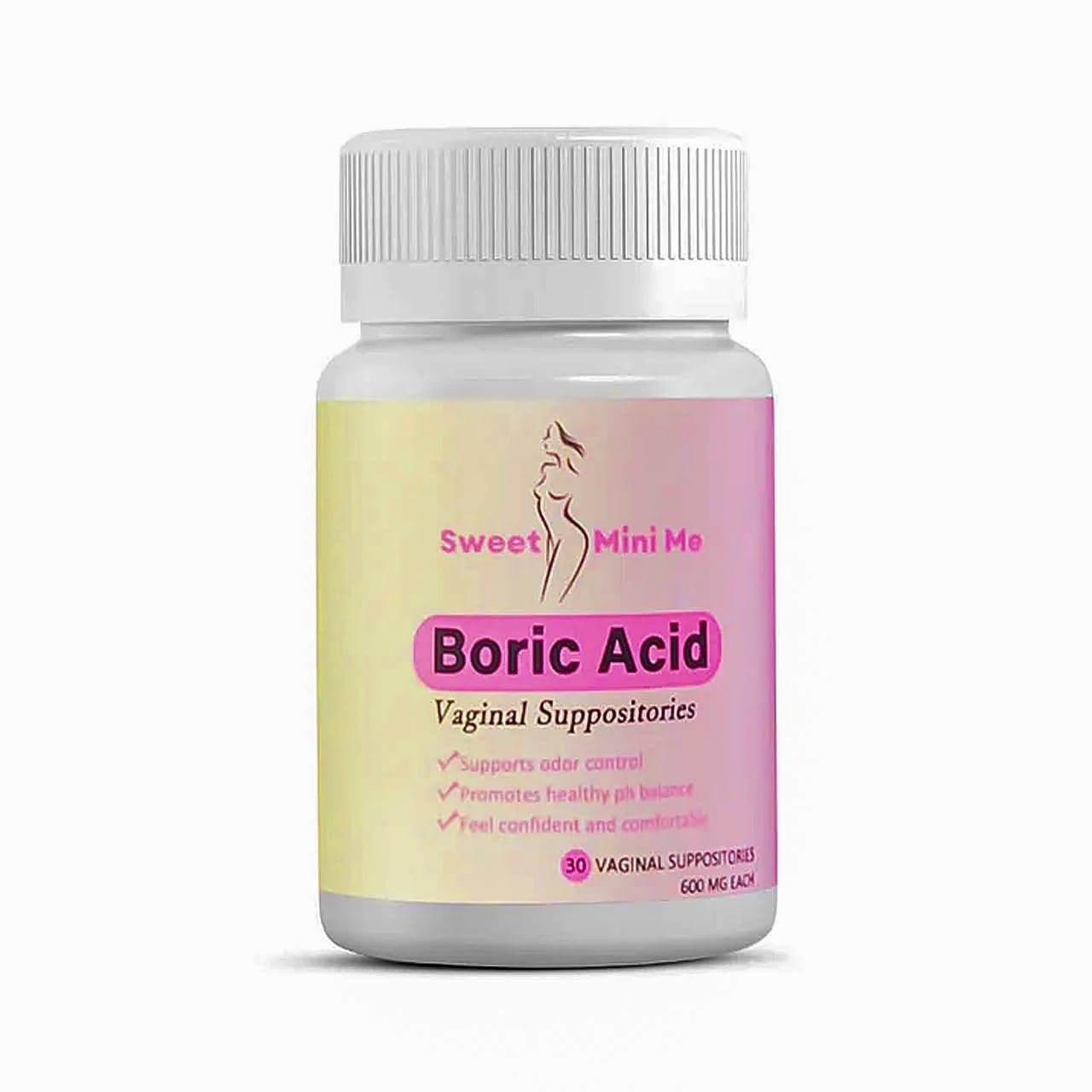 Sweet Mini Me 600mg Boric Acid Suppositories – Natural Vaginal Health Support for Women – pH Balance, Odor & Itch Relief – 30 Count Capsules GenericBuy Supplements Australia