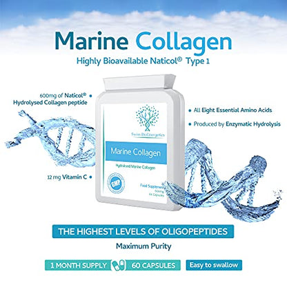 Marine Collagen 600mg 60 Capsules - Highly Bioavailable Naticol® Type 1 swiss bioenergeticsBuy Supplements Australia