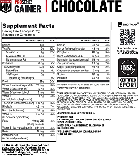 Muscle Milk Gainer Protein Powder, Chocolate, 32g Protein, 5 Pound Muscle MilkBuy Supplements Australia