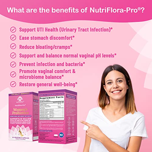 NutriCelebrity NutriFlora-Pro Probiotics for Women - Support Vaginal, Urinary Health (UTI) NutricelebrityBuy Supplements Australia