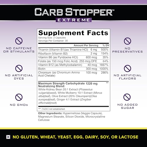 Carb Stopper Extreme: Maximum Strength, Natural Carbohydrate and Starch Neutralizer Carb Stopper ExtremeBuy Supplements Australia
