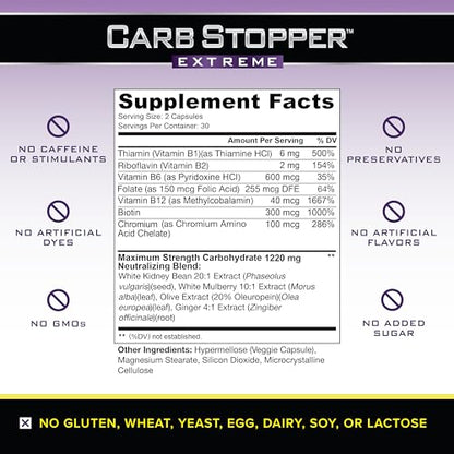 Carb Stopper Extreme: Maximum Strength, Natural Carbohydrate and Starch Neutralizer Carb Stopper ExtremeBuy Supplements Australia
