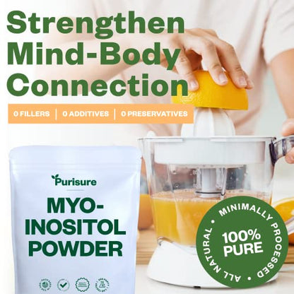 Purisure Myo-Inositol Powder, 250g, Fertility, Hormonal Balance and Ovarian Support PurisureBuy Supplements Australia