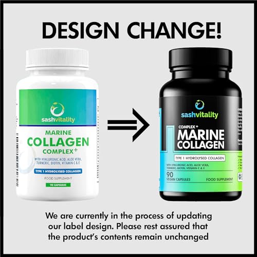 Marine Collagen Supplements - 90 Capsules with Vitamin C, Vitamin E, Hyaluronic Acid, Aloe Vera, Turmeric SASH VitalityBuy Supplements Australia