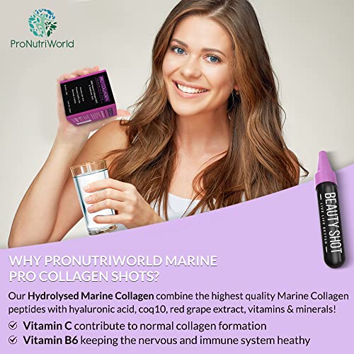 ProNutriWorld Marine Collagen Peptides Shots, Hyaluronic Acid and CoQ10 ProNutriWorldBuy Supplements Australia