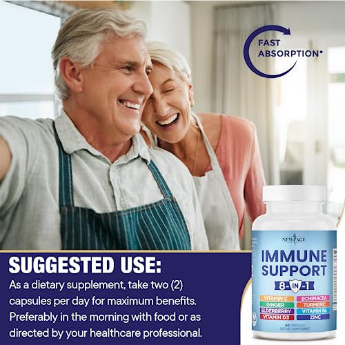 NEW AGE 8 in 1 Immune Support Booster Supplement with Echinacea, Vitamin C and Zinc NEW AGEBuy Supplements Australia
