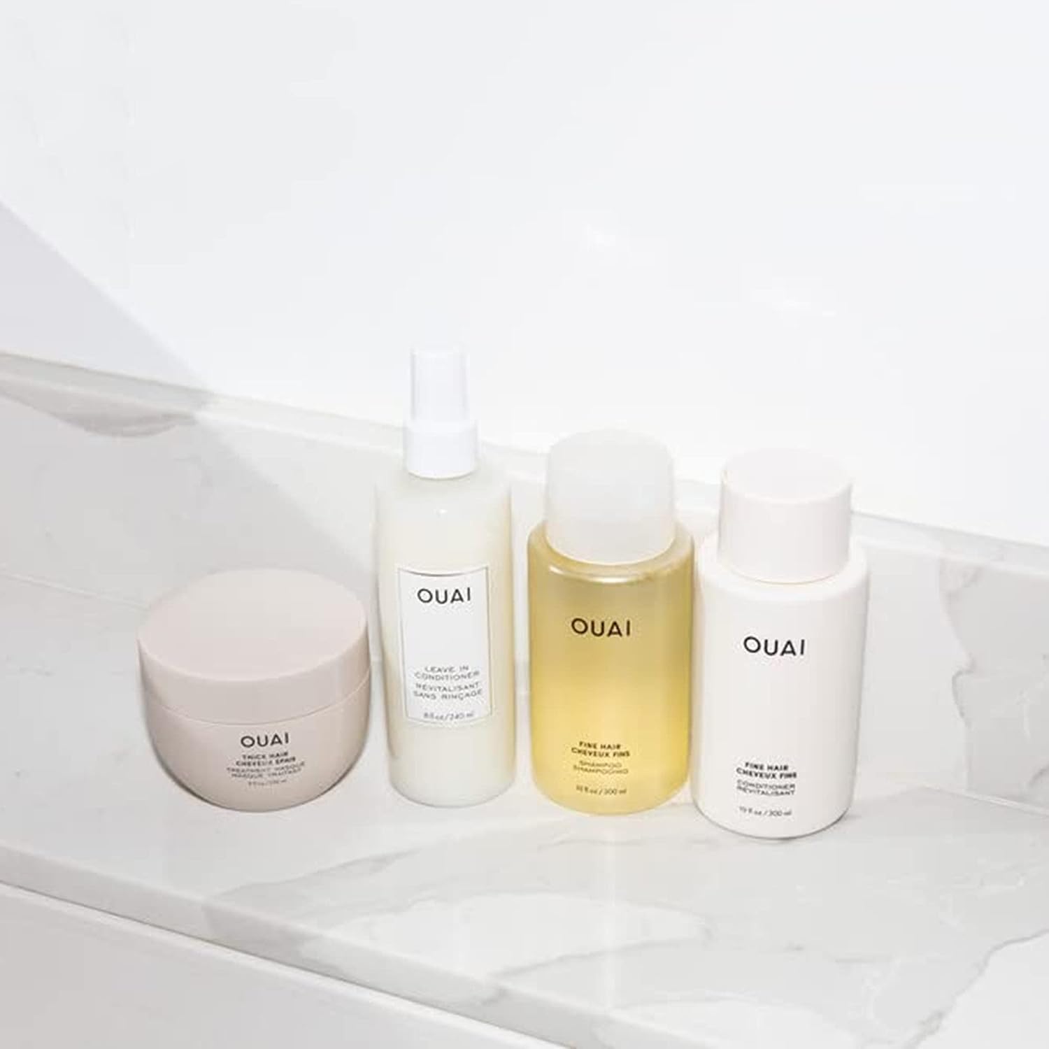 OUAI Fine Shampoo and Conditioner Set - Sulfate Free Shampoo and Conditioner for Women & Men - Made with Keratin, Marshmallow Root, Shea Butter & Avocado Oil - Free of Parabens & Phthalates (10 Fl Oz) OUAIBuy Supplements Australia